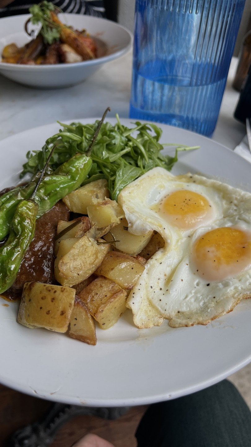Steak and Eggs at Milk & Roses