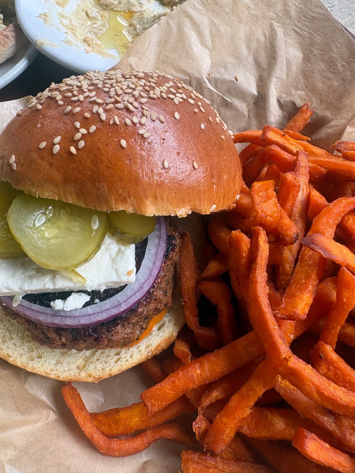 Lamb Burger at 12 Chairs Café